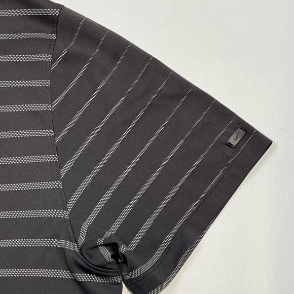 Nike Tiger Woods Polo Shirt Mens XL Black Striped Dri-Fit Golf BV0350-010 - Picture 3 of 16